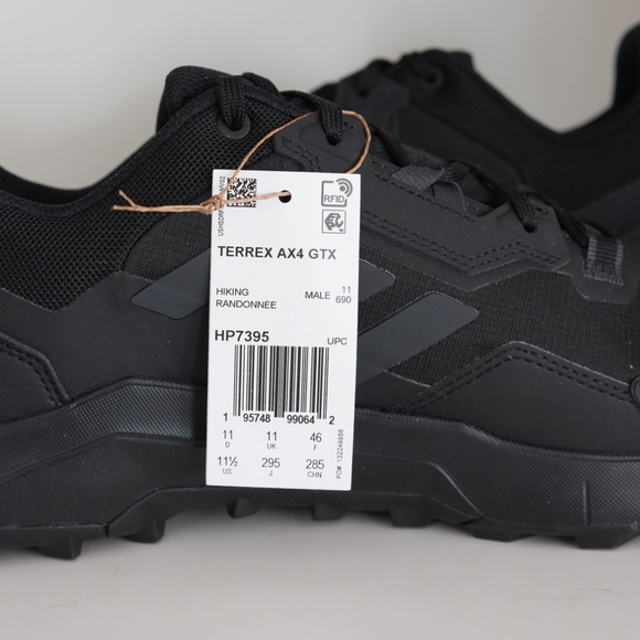 Adidas Mens Terrex Ax4 GTX Gore-Tex Low Hiking Sneaker Shoes Black main image 6